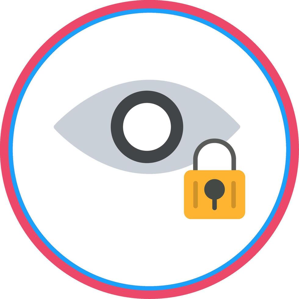 Retinal Scan Flat Circle Icon vector