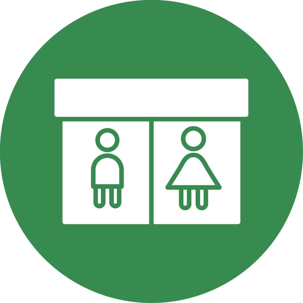 Public Toilet Multi Color Circle Icon vector