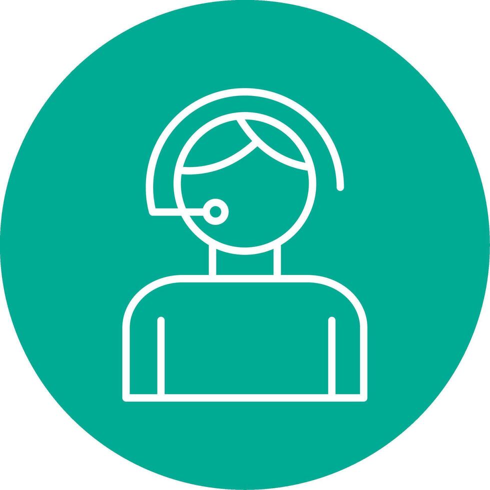 Call Center Agent Multi Color Circle Icon vector