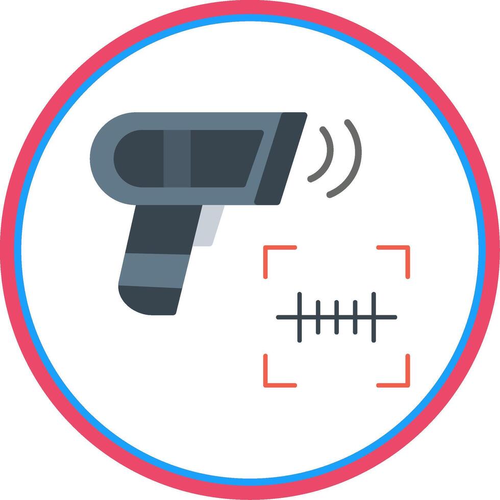 Scanning Flat Circle Icon vector