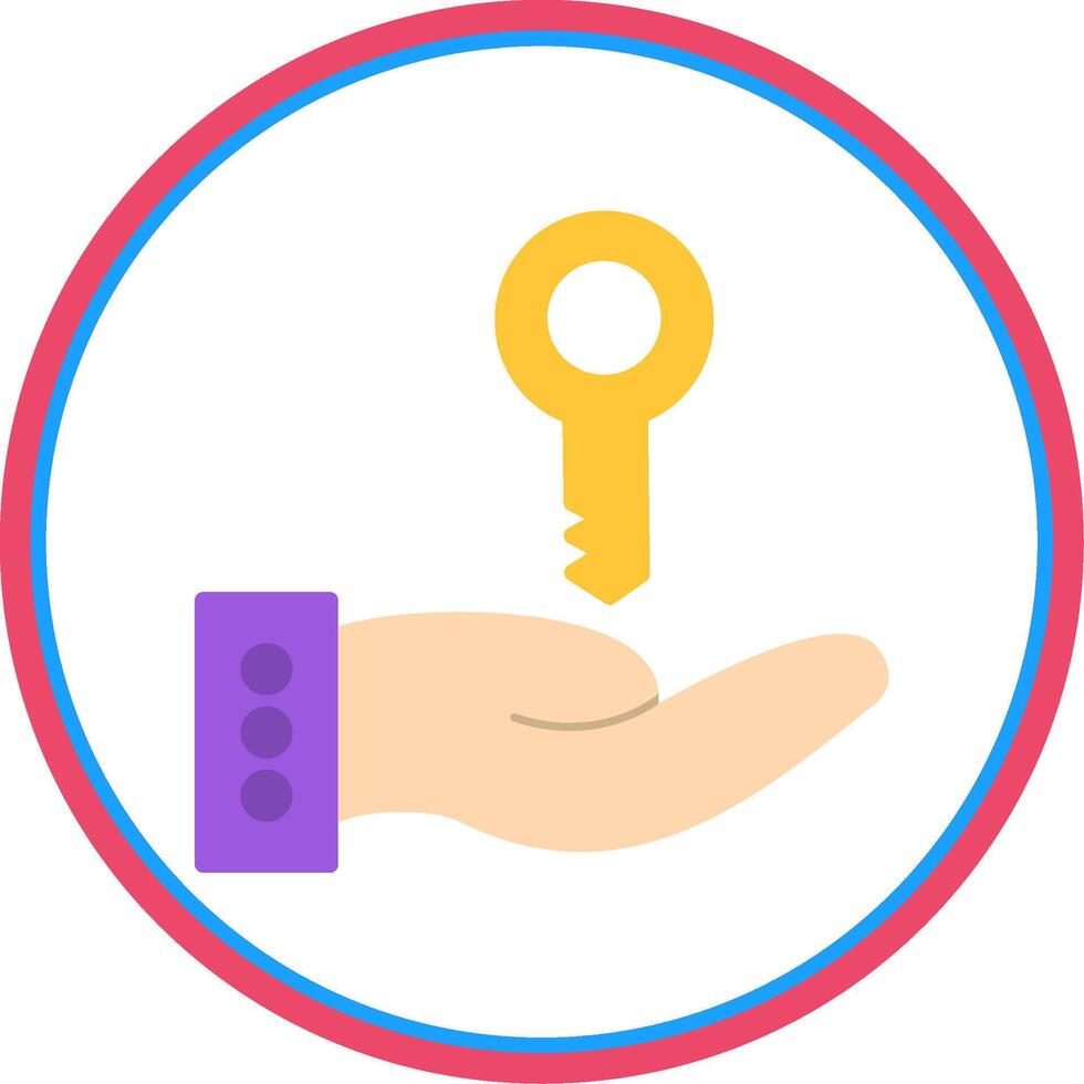 Hand Over Flat Circle Icon vector