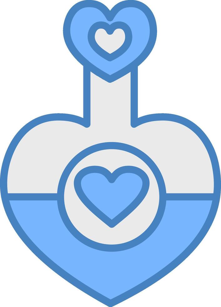 Love Potion Line Filled Blue Icon vector