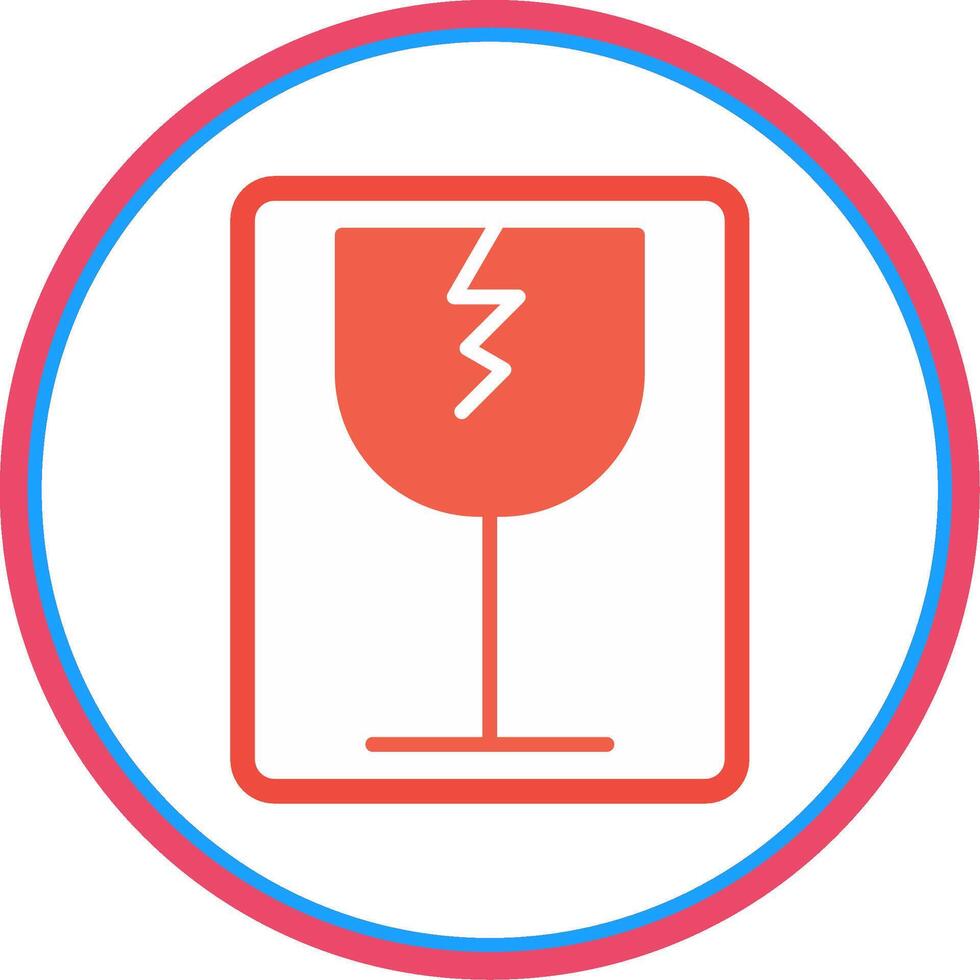 Fragile Flat Circle Icon vector