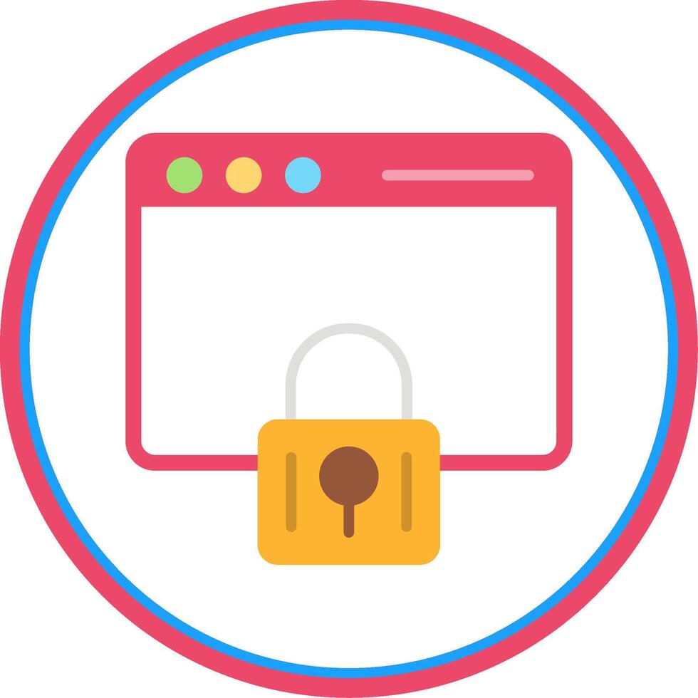 Web Security Flat Circle Icon vector