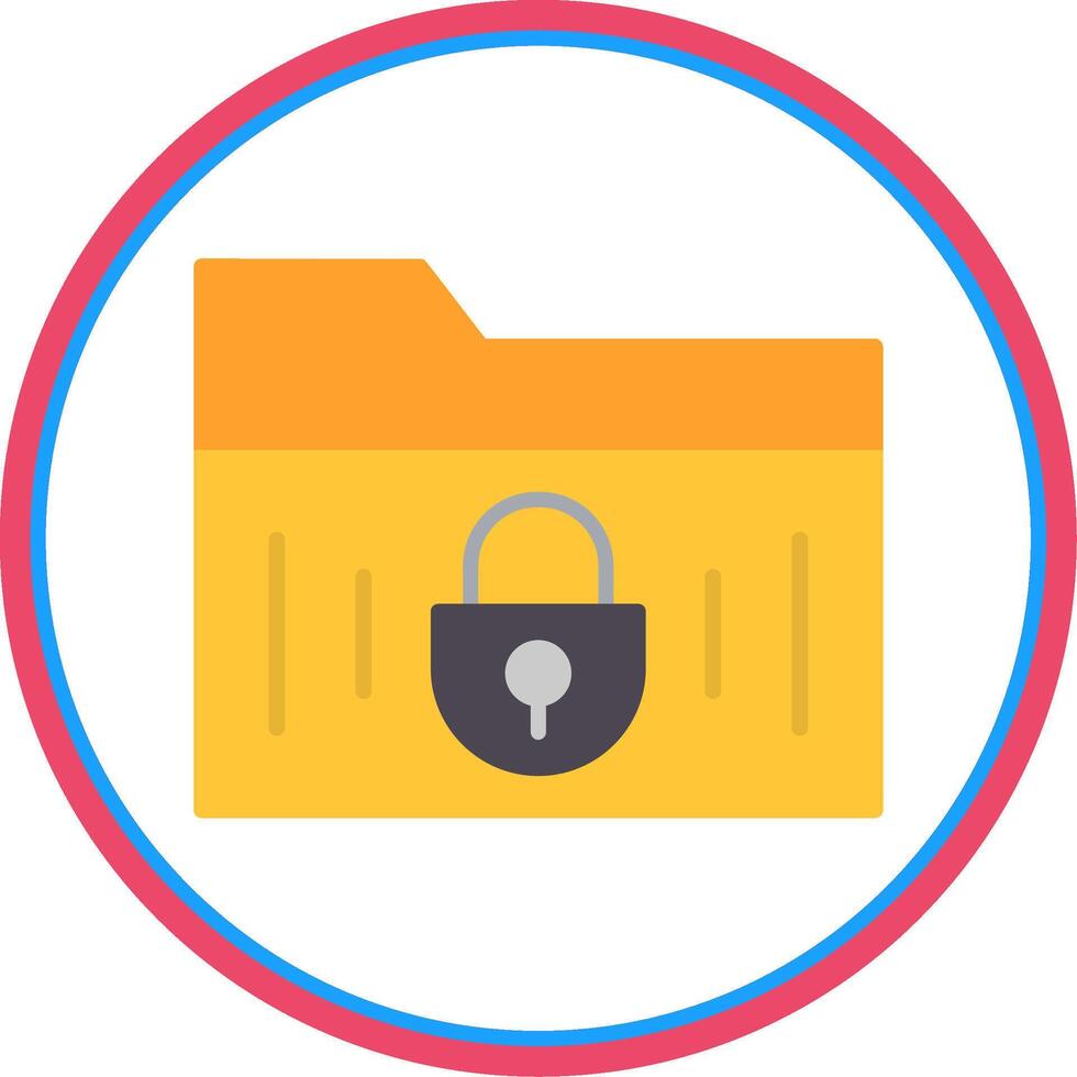Secure Folder Flat Circle Icon vector