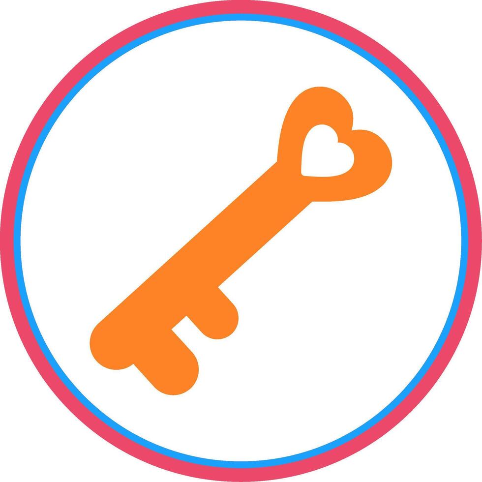 Old Key Flat Circle Icon vector