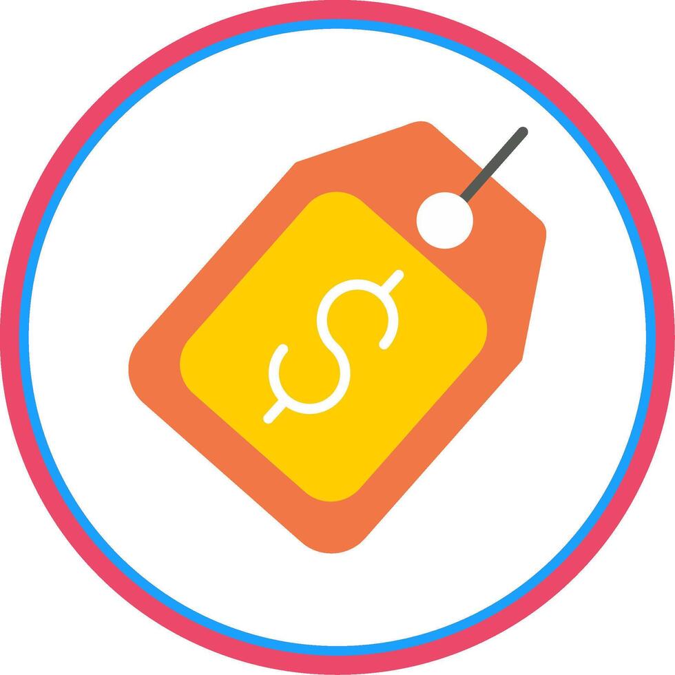 Price Tag Flat Circle Icon vector