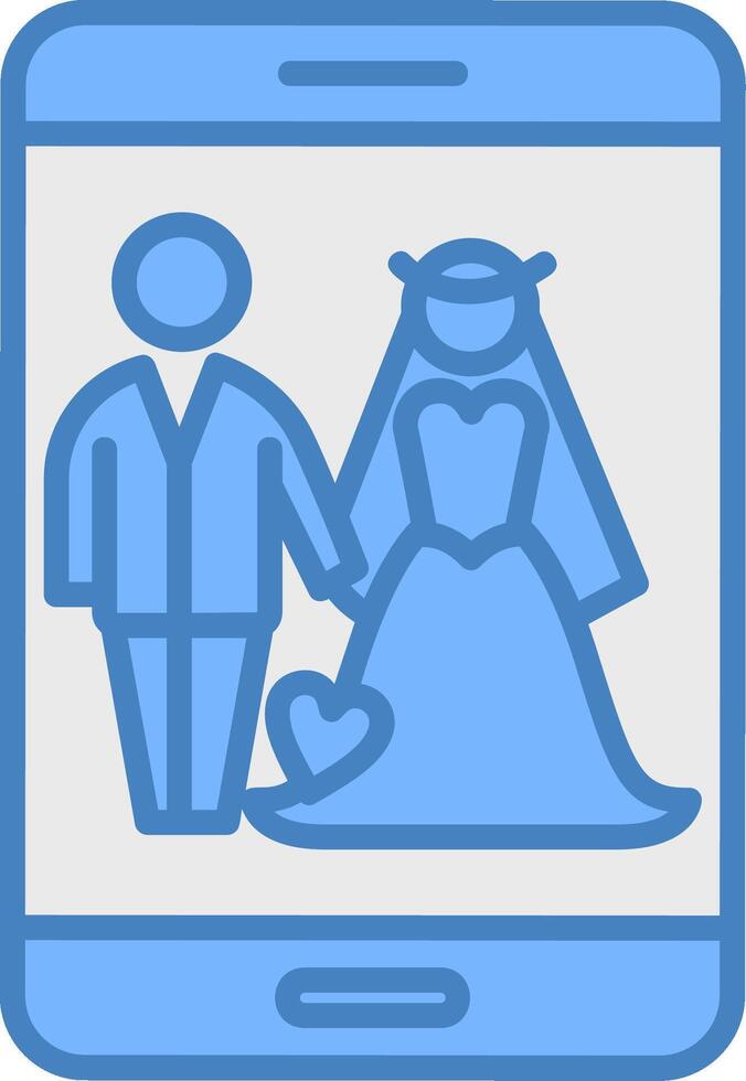 Together Line Filled Blue Icon vector
