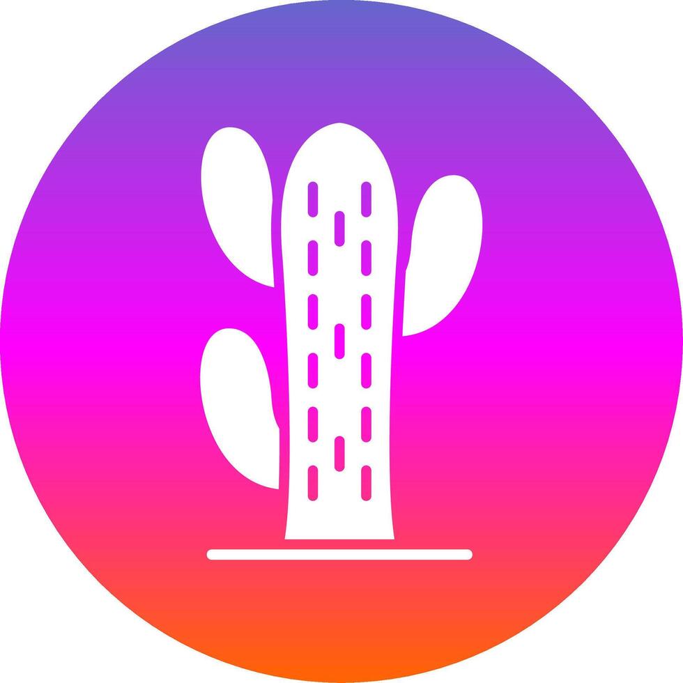 cactus glifo degradado circulo icono diseño vector