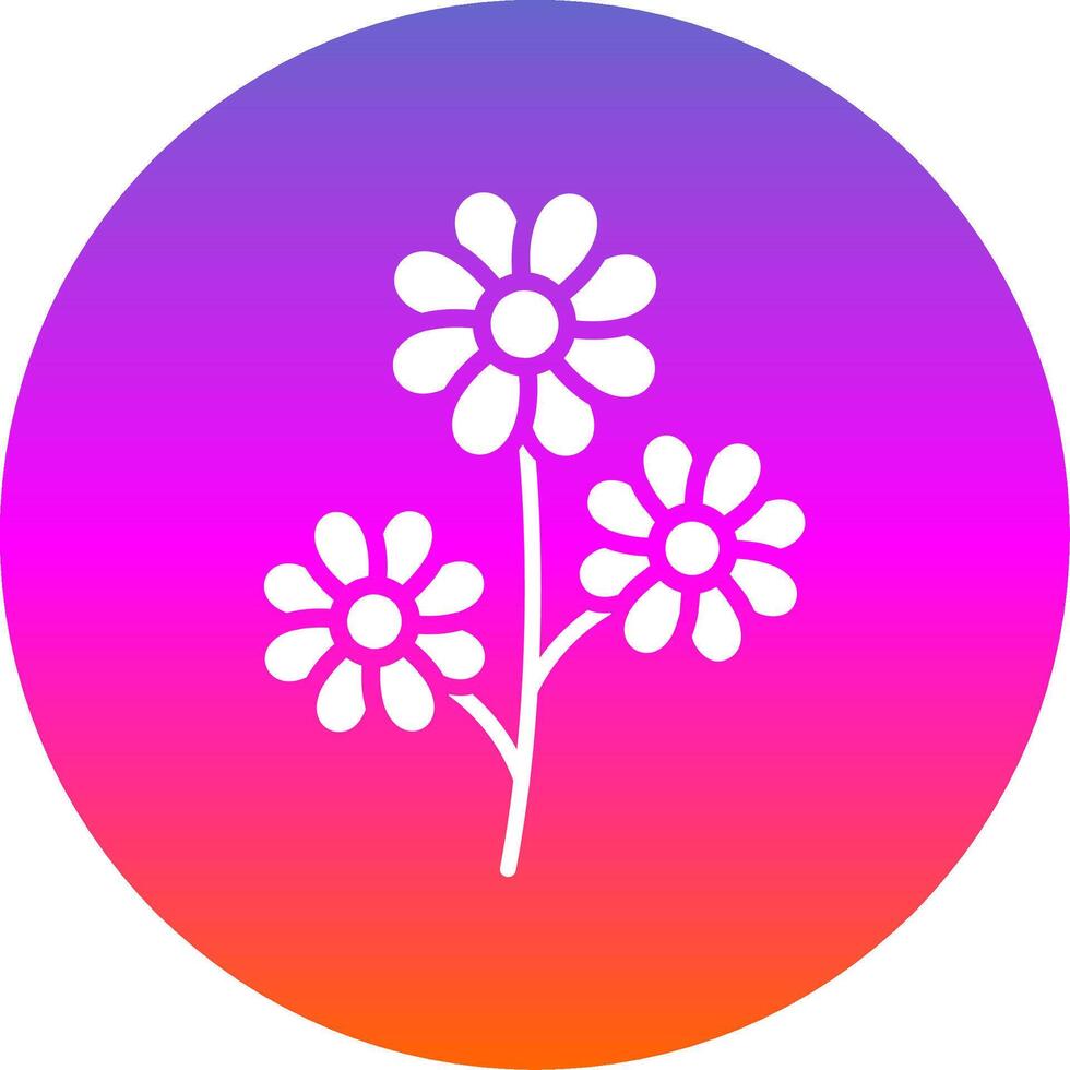 Flower Glyph Gradient Circle Icon Design vector