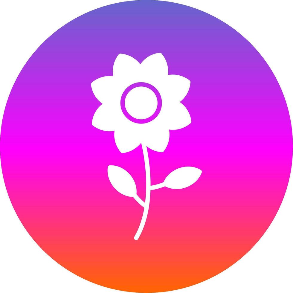 Flower Glyph Gradient Circle Icon Design vector