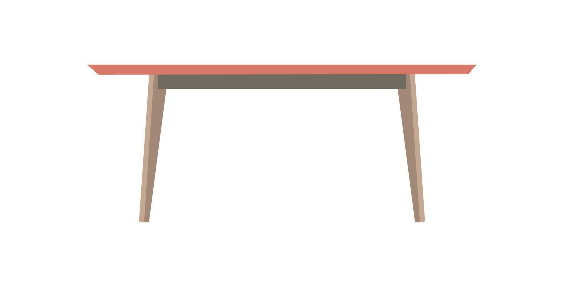 Table is Scandinavian style. Wooden table. illustration flat style vector