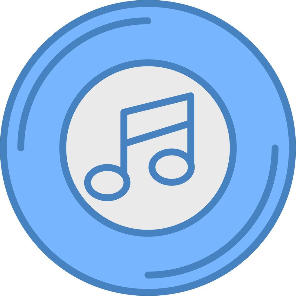 Music Line Filled Blue Icon vector