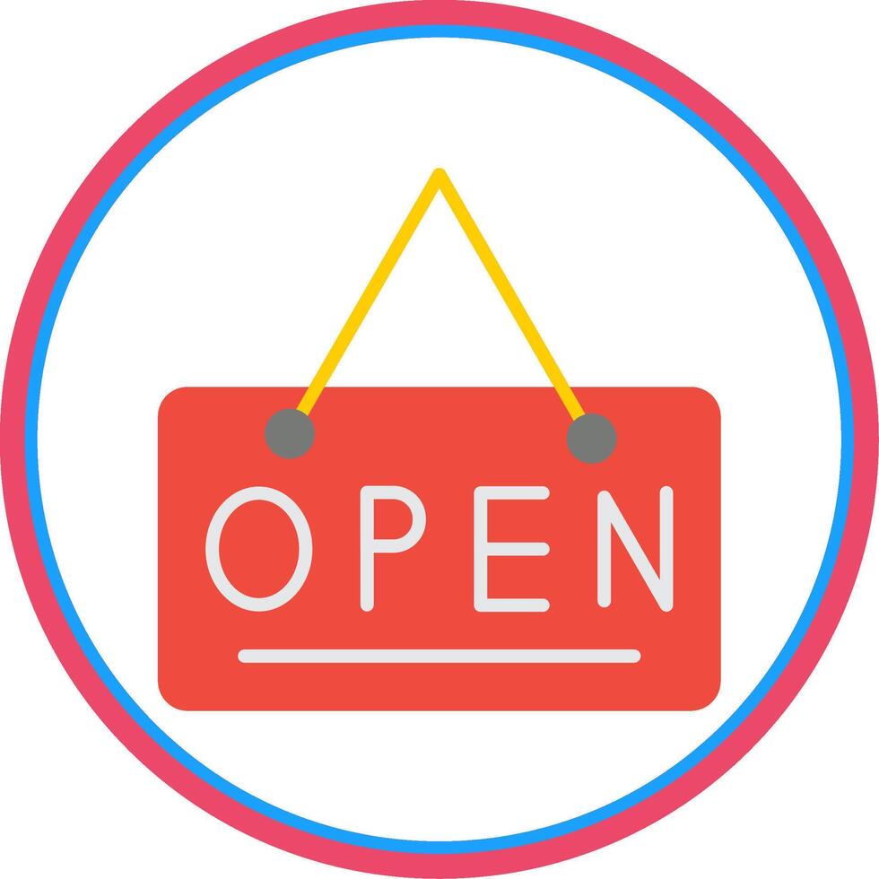 Open Sign Flat Circle Icon vector