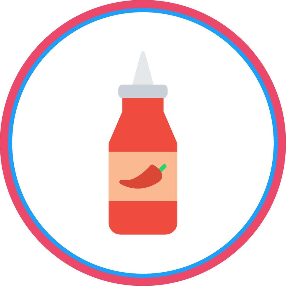 Ketchup Flat Circle Icon vector