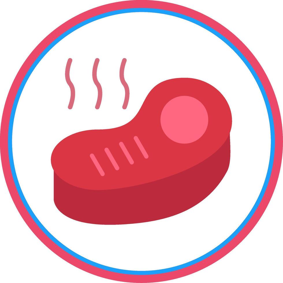Steak Flat Circle Icon vector