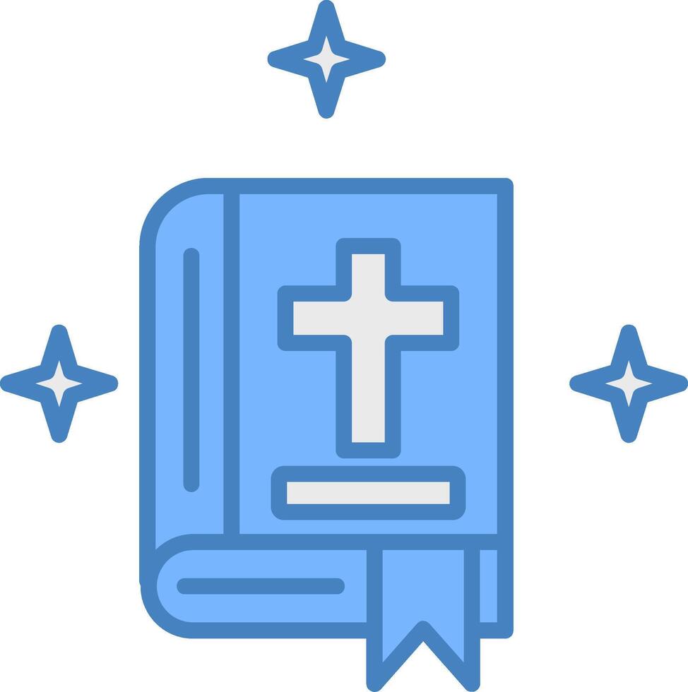 Bible Line Filled Blue Icon vector