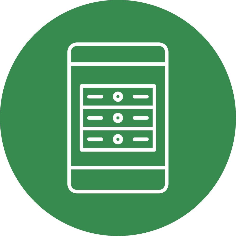 Mobile App Server Multi Color Circle Icon vector