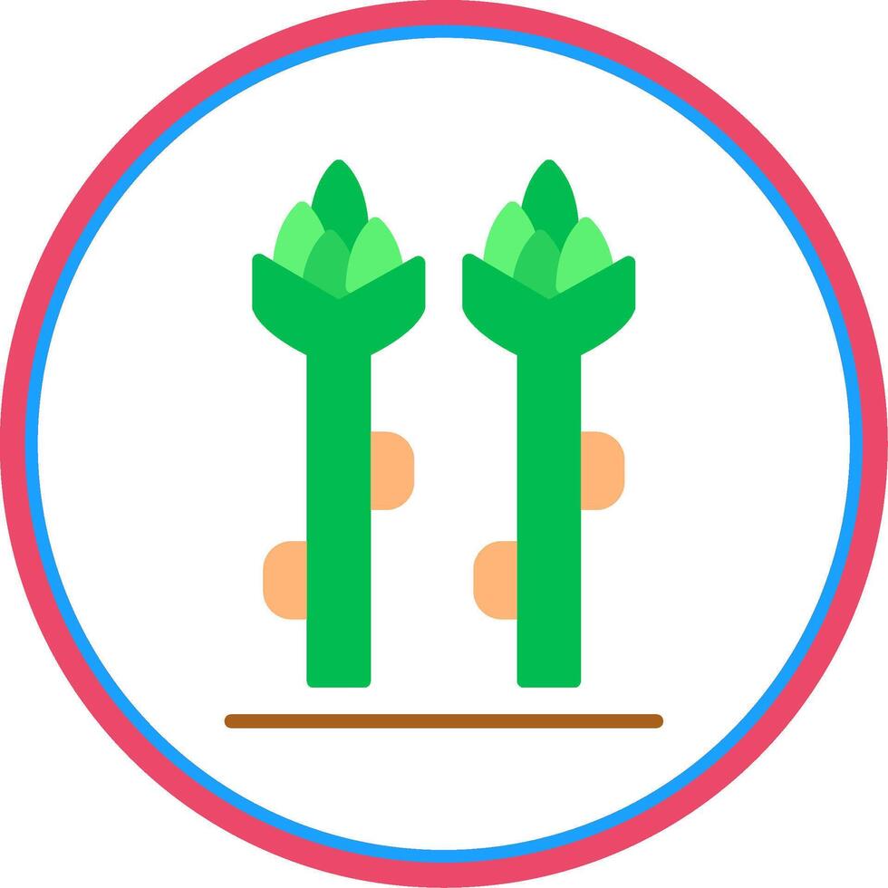 Asparagus Flat Circle Icon vector