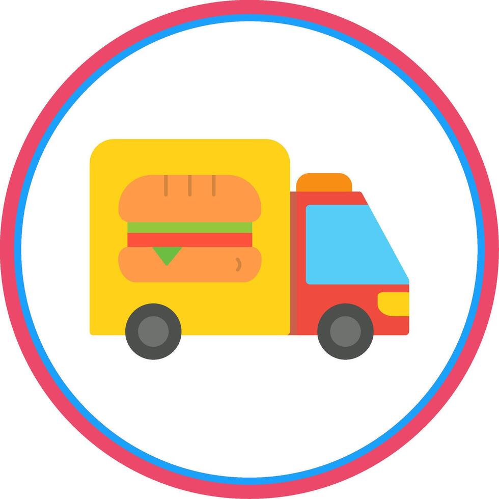 Food Delivery Flat Circle Icon vector