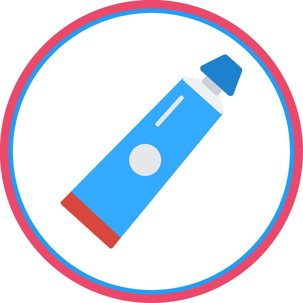 Tooth Paste Flat Circle Icon vector
