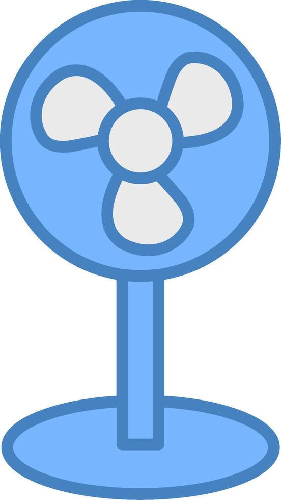 ventilador línea lleno azul icono vector