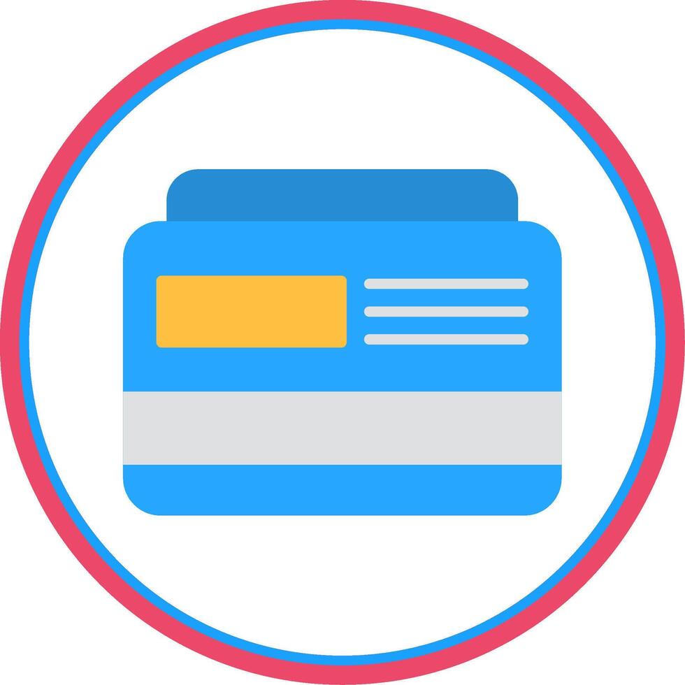 Debit Card Flat Circle Icon vector