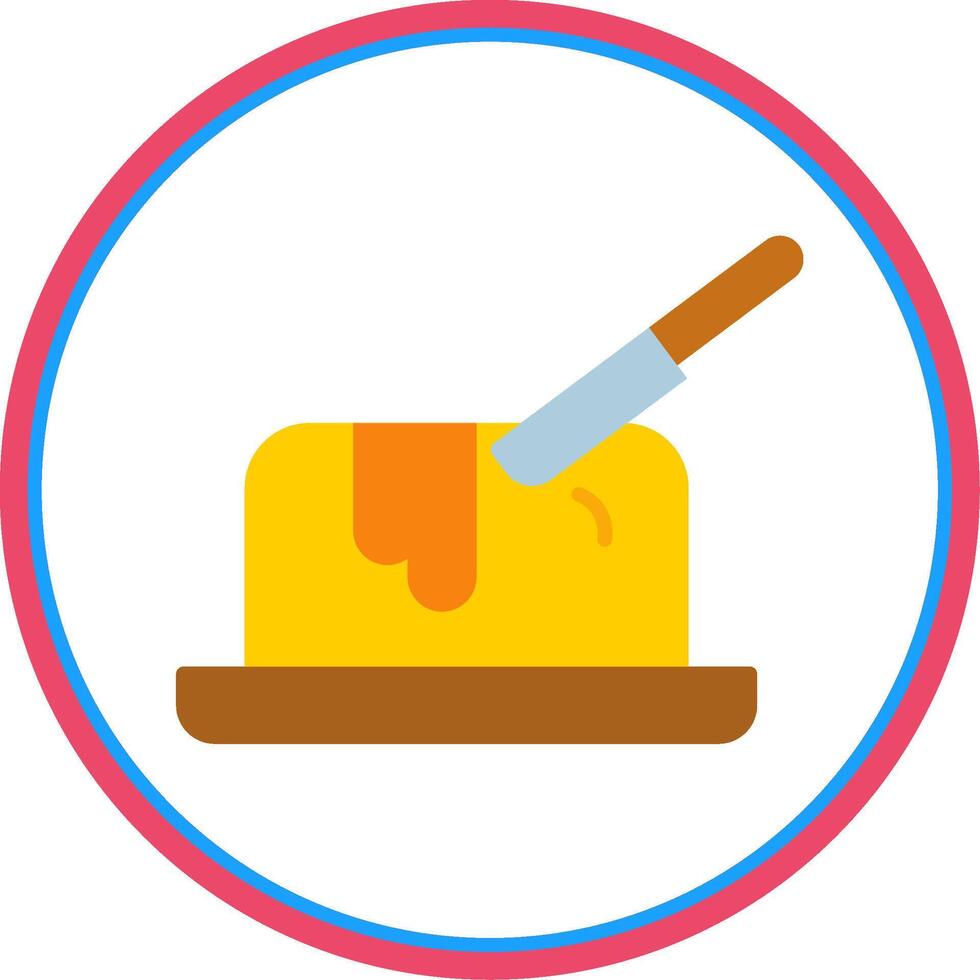 Butter Flat Circle Icon vector