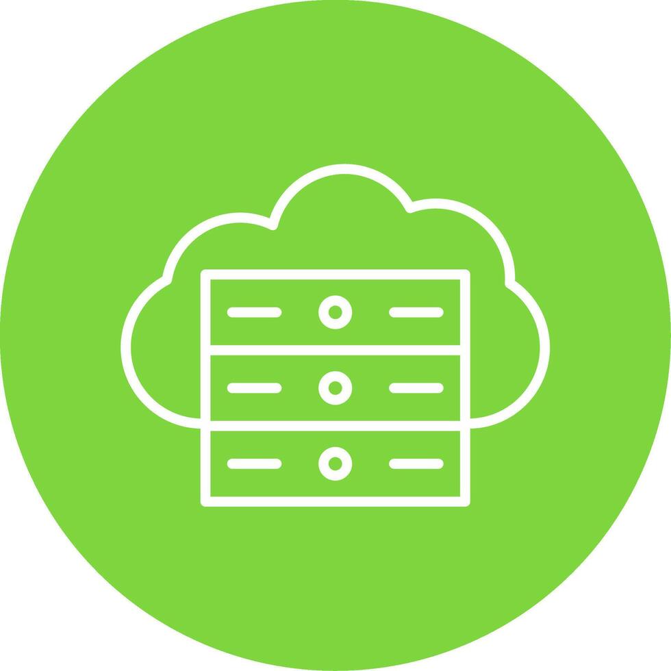 Cloud Server Multi Color Circle Icon vector