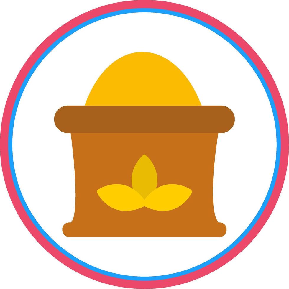 Grain Bag Flat Circle Icon vector