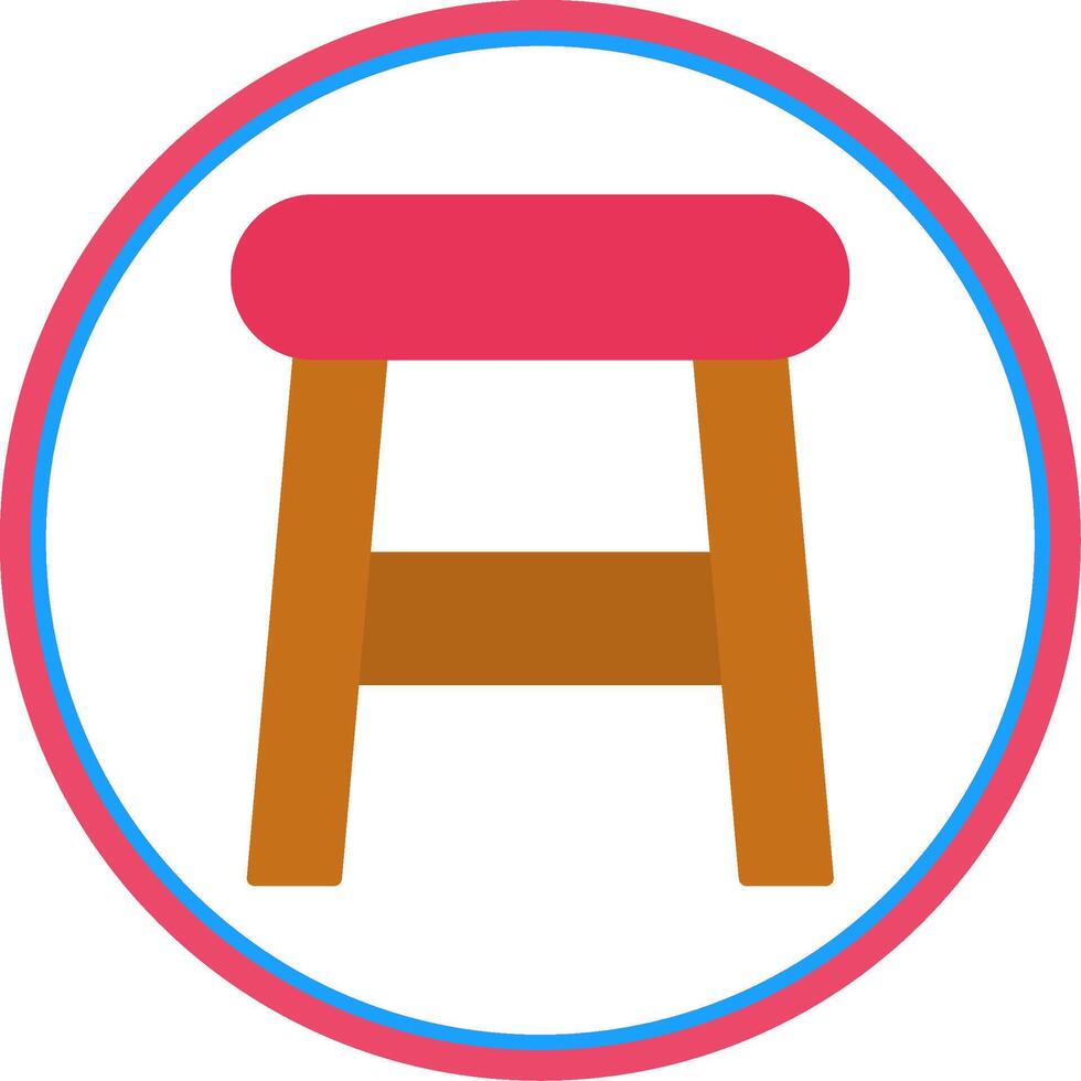 Stool Flat Circle Icon vector