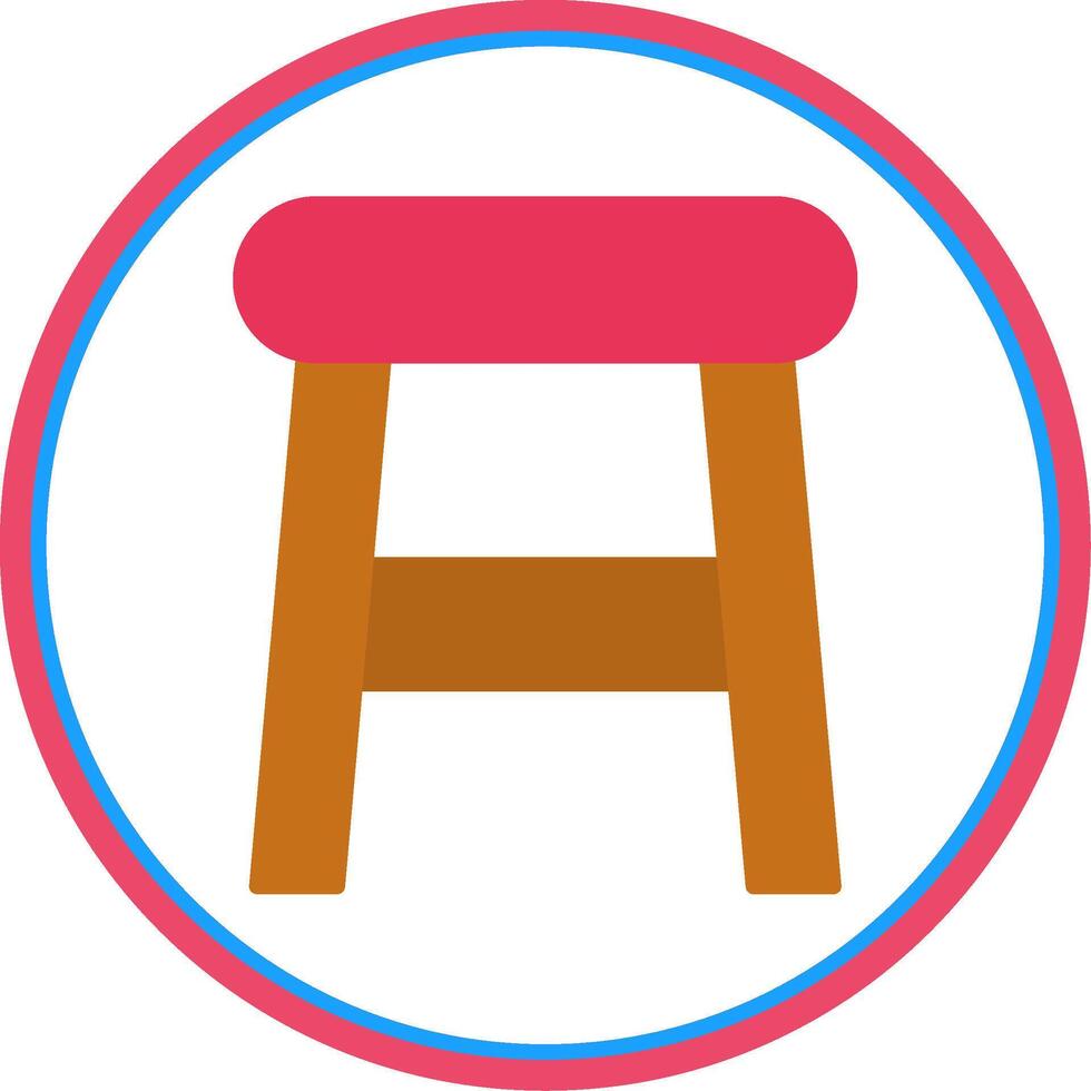 Stool Flat Circle Icon vector