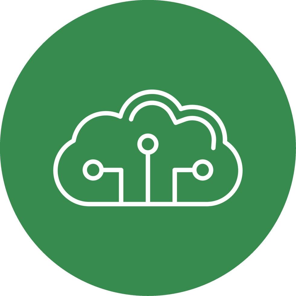 Cloud Circuit Multi Color Circle Icon vector