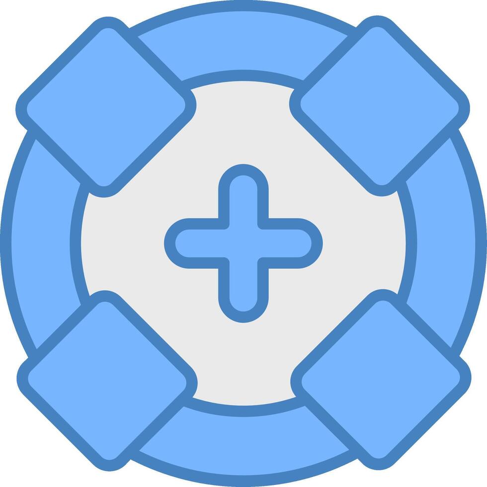 Life Guard Line Filled Blue Icon vector