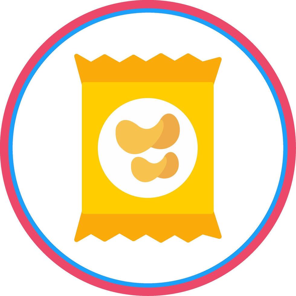 Crisps Flat Circle Icon vector
