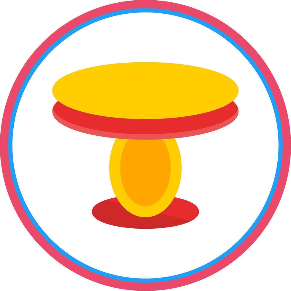 Dining Table Flat Circle Icon vector