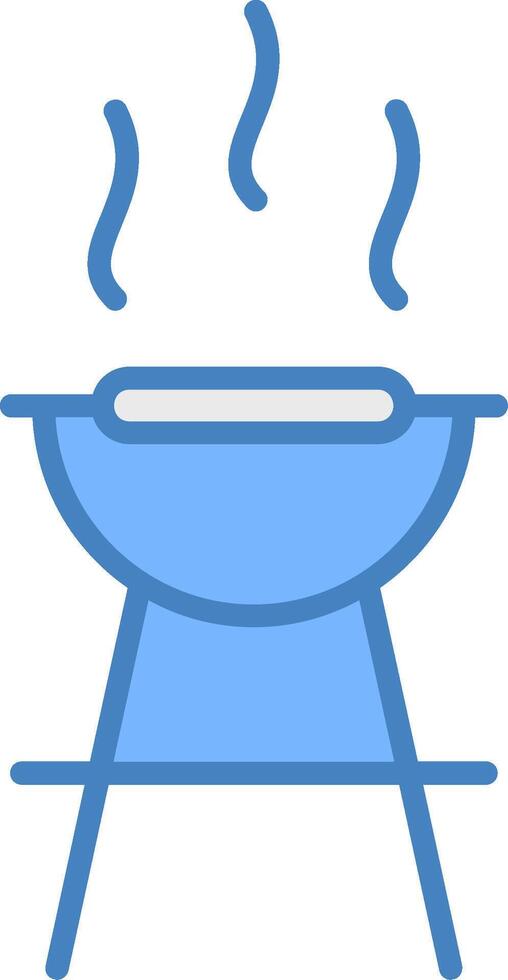 Bbq Line Filled Blue Icon vector