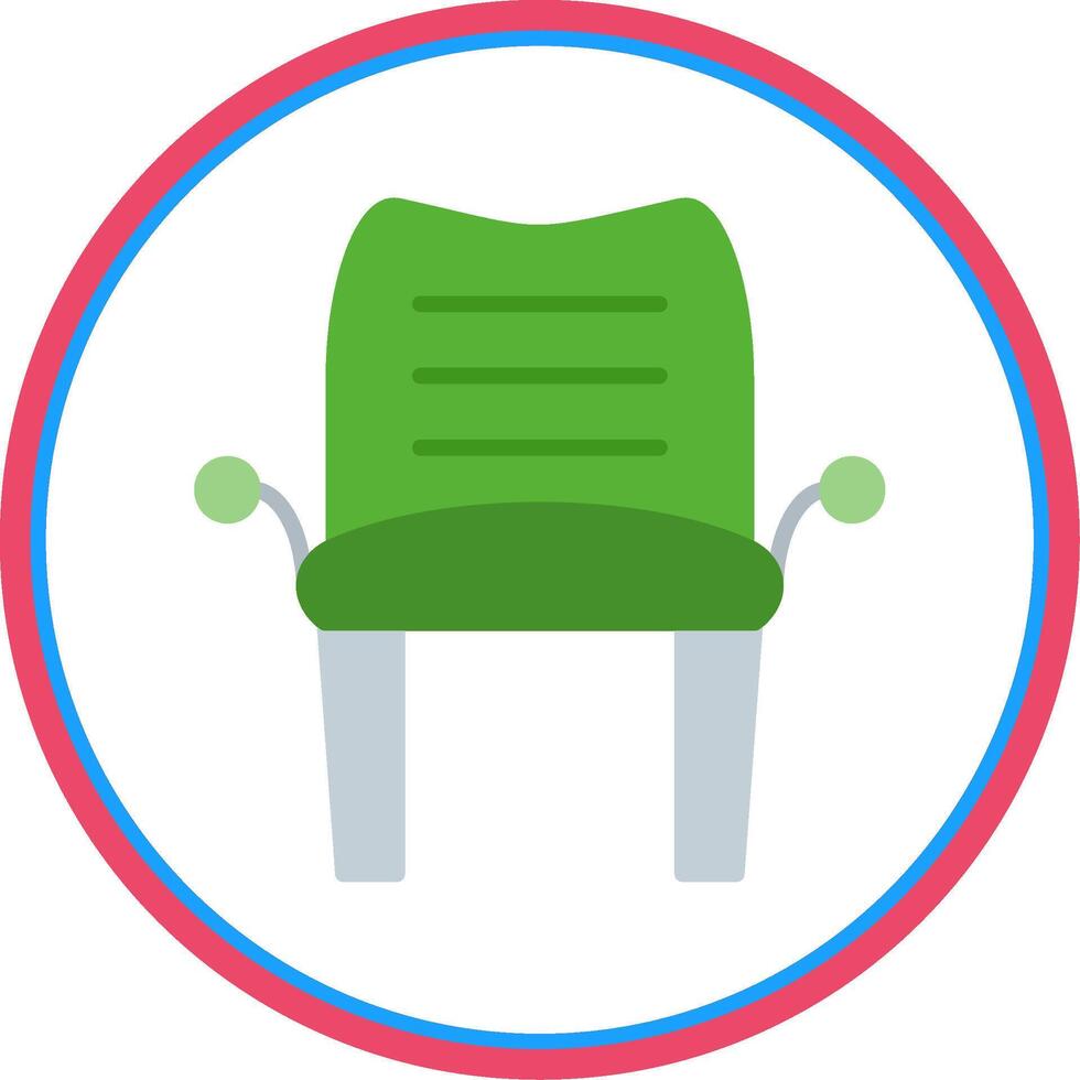 Armchair Flat Circle Icon vector