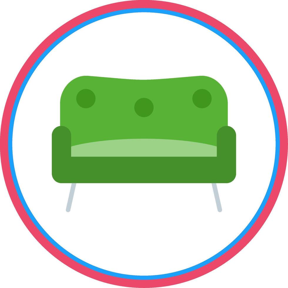 Sofa Flat Circle Icon vector