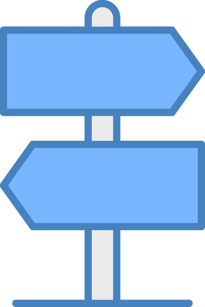 Road Sign Line Filled Blue Icon vector