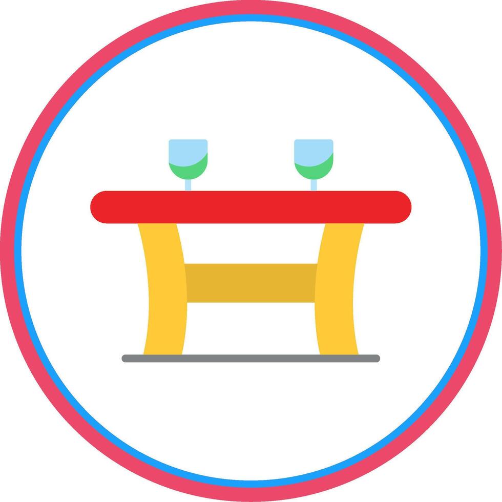 Table Flat Circle Icon vector