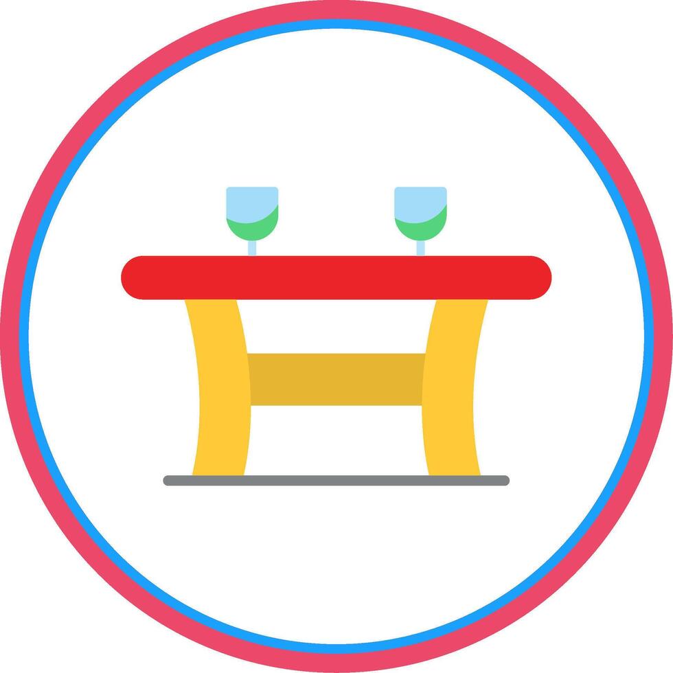 Table Flat Circle Icon vector