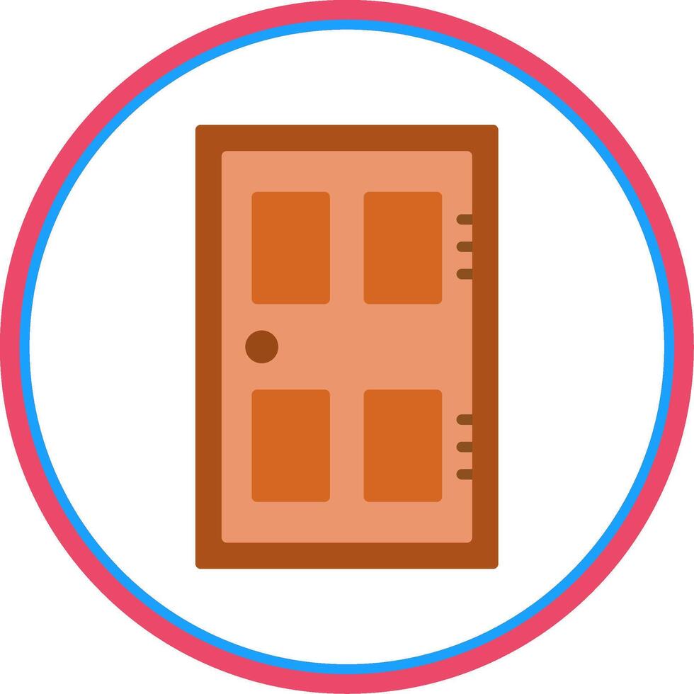 Door Flat Circle Icon vector