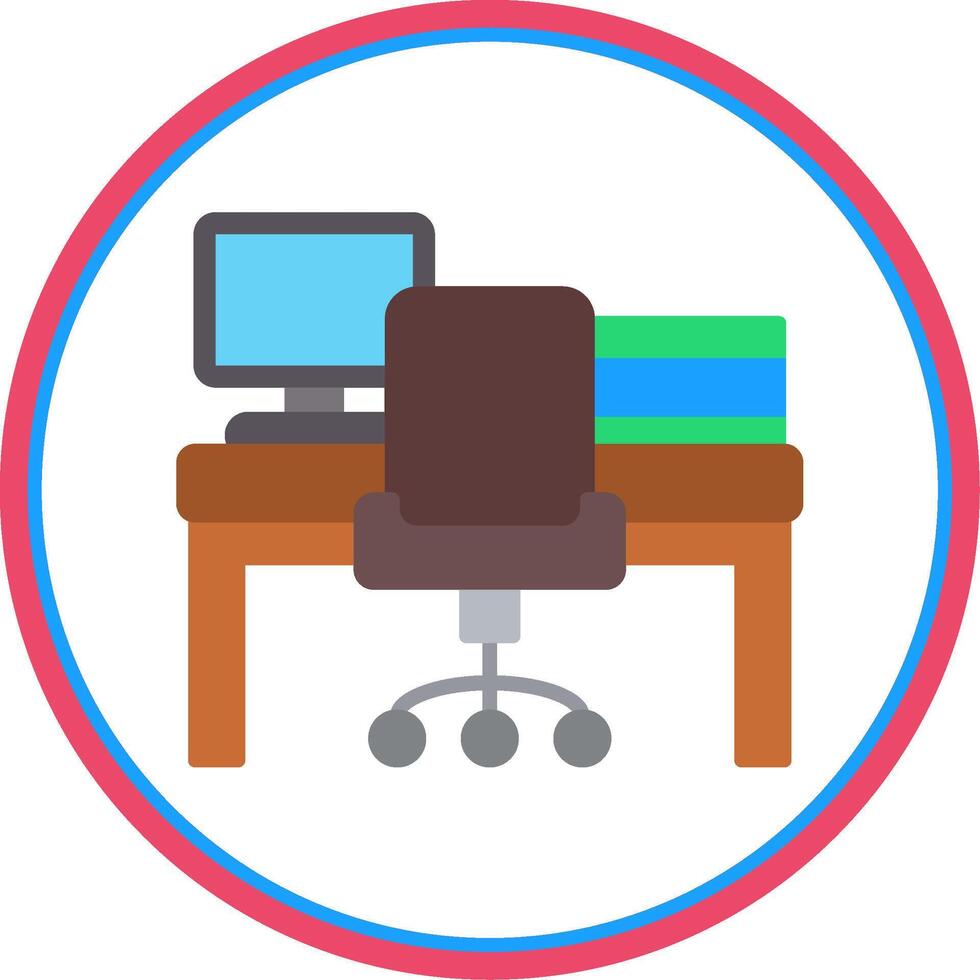 Workspace Flat Circle Icon vector