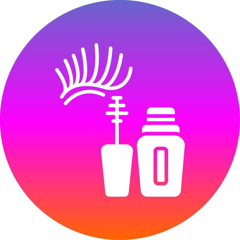 Eyelashes Glyph Gradient Circle Icon Design vector