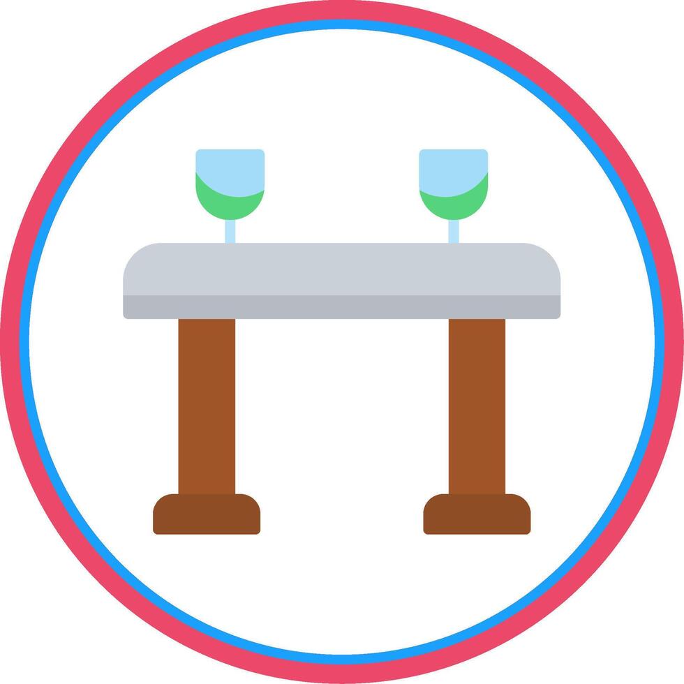 Table Flat Circle Icon vector