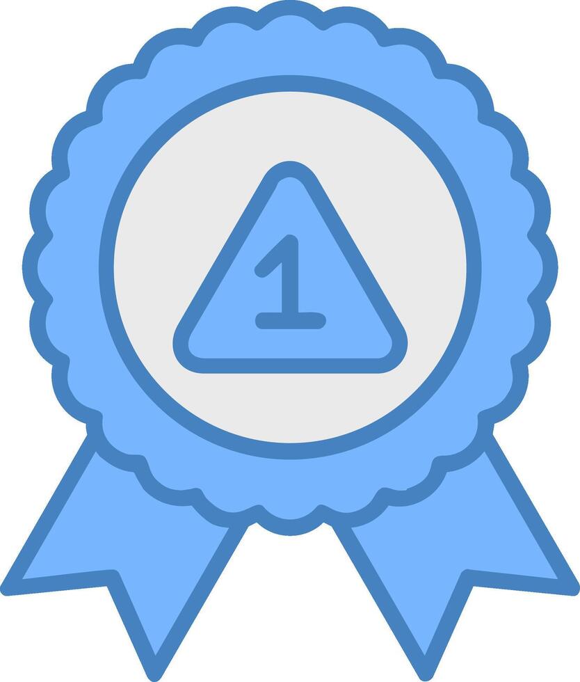 Award Line Filled Blue Icon vector