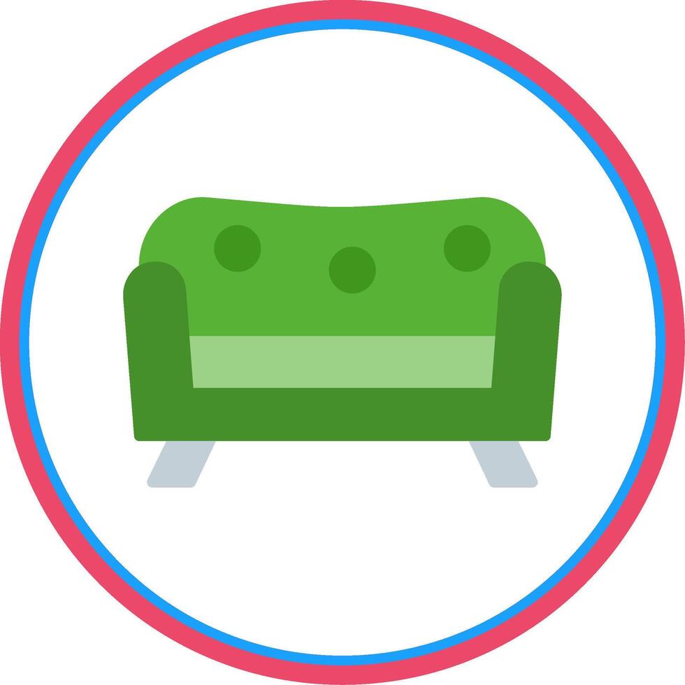 Sofa Flat Circle Icon vector