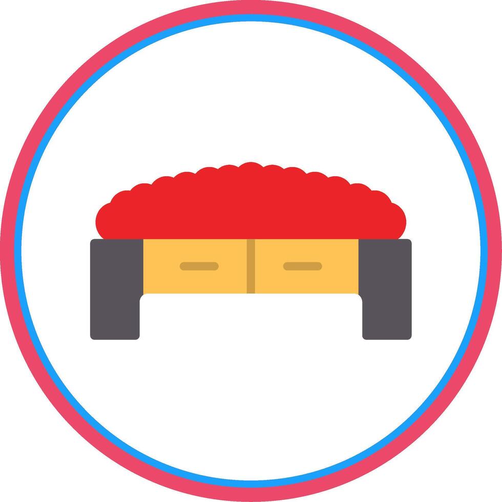 Futon Flat Circle Icon vector