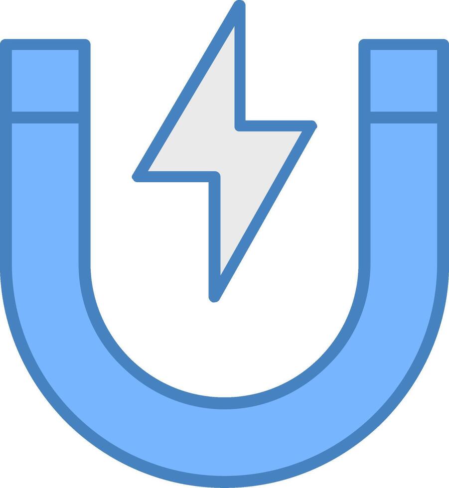 Magnet Line Filled Blue Icon vector